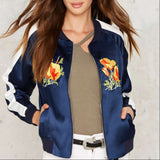 Floral Print Long Sleeve Bomber Jacket