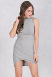 Elegant Gray Sleeveless Knitted Casual Dress